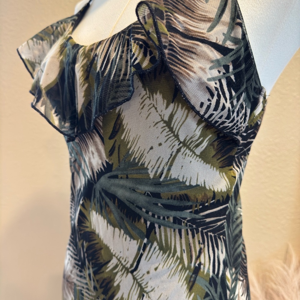 Tropical Print Ruffle Dress - Picture 2 of 2